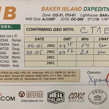 Everybody knows I'm obsessed by the Pacific! Here's K1B Baker Island QSL Card April 27th-Mat 7th 2002 #hamradio #qslcard …
