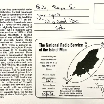 Not really a DX, but my first MW QSL card #mw #manxradio #qsl