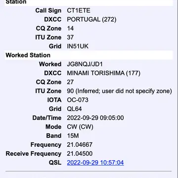 This was probably the most quick LOTW ATNO confirmation. Thanks. #hamradio #dxcc