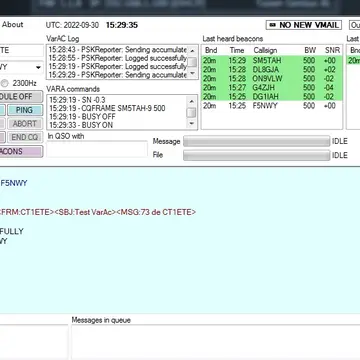 My first VarAC test. Tnx to @HB9VQQ for the help.