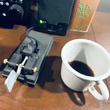What’s better than a cup of coffee and a morse key? #hamradio