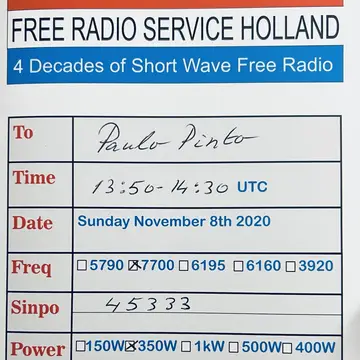 FRS Holland 40th Anniversary Special QSL card #swl