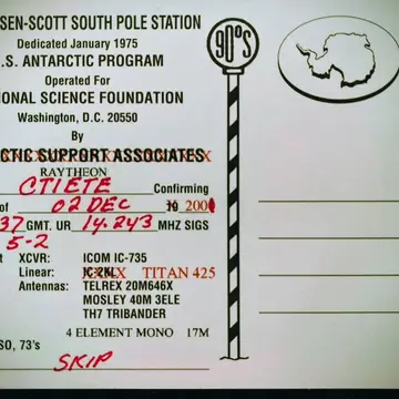 #KC4AAA Amundsen-Scott South Pole Station. My most difficult Antarctica QSO due to the fact that is close to the Earth's …